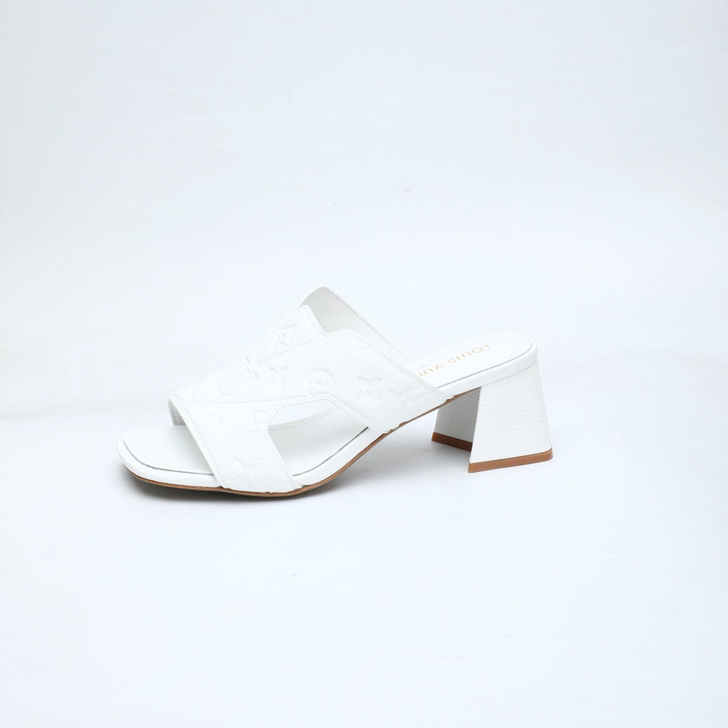 LV 26S HIGH-HEELED SANDALS 55 MM IN WHITE CALFSKIN