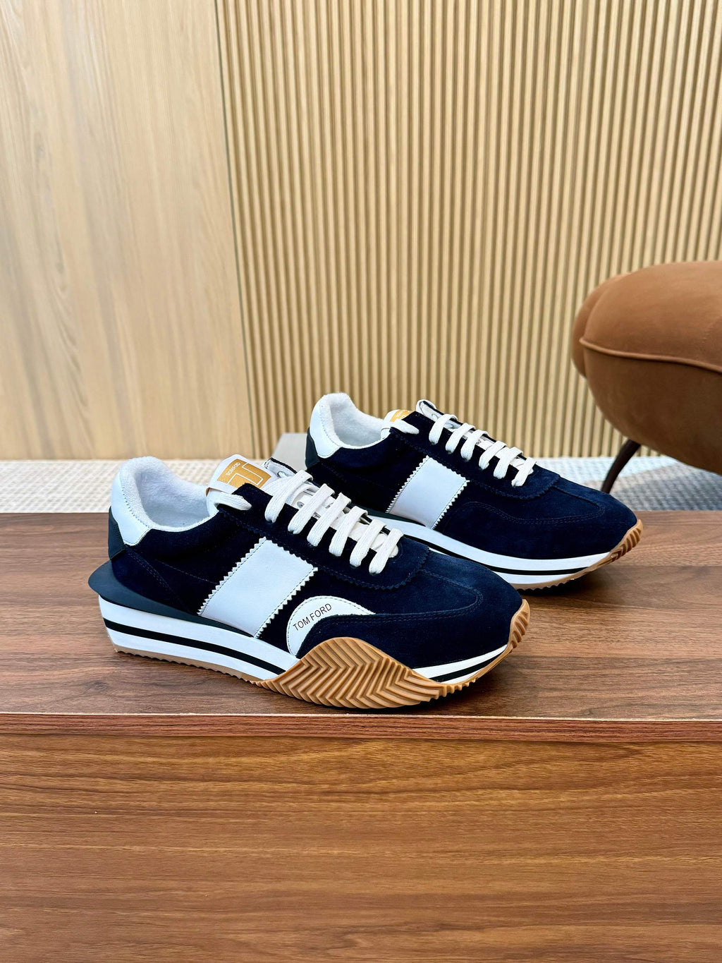 TOM FORD SNEAKERS IN NAVY BLUE SUEDE 432169