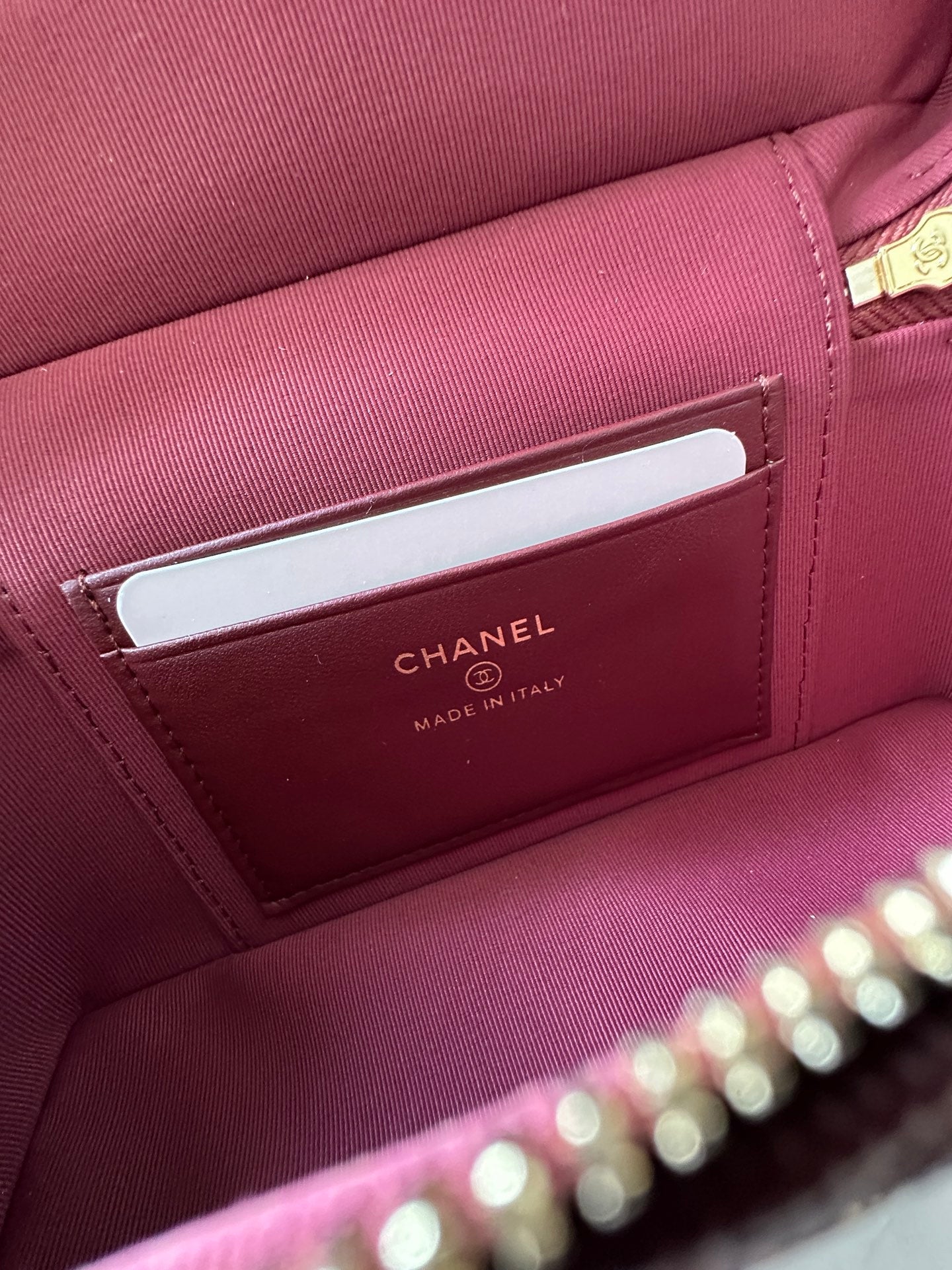 CHANEL 25S VANITY CLASSIC FLAP 17 IN DARK RED CHEVRON QUILTED CALFSKIN GOLD HARDWARE