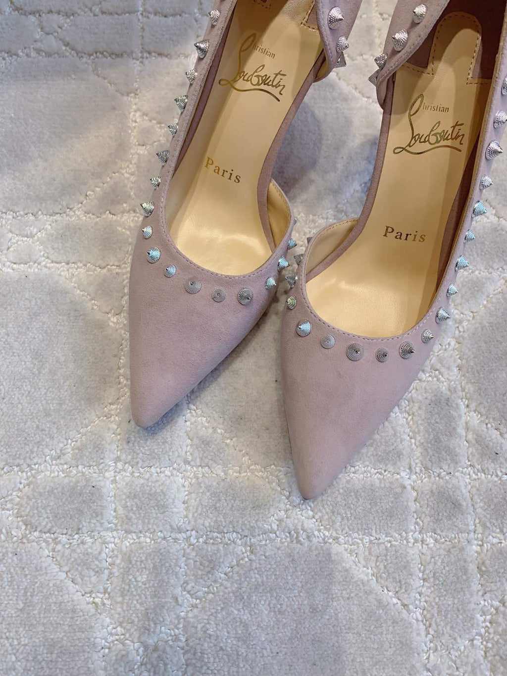 IRIZA PUMPS 85MM IN LIGHT PURPLE SUEDE SILVER SPIKES