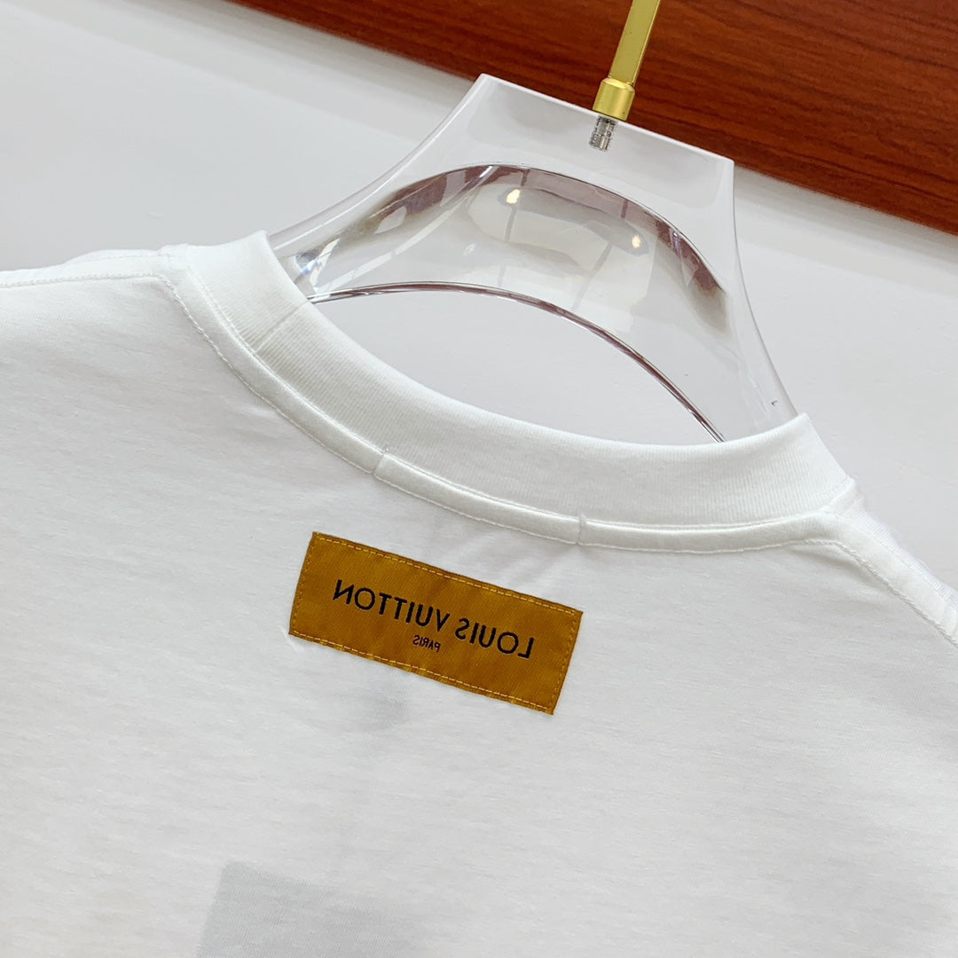 LV T-SHIRT STYLIZED LOGO IN WHITE COTTON 238874
