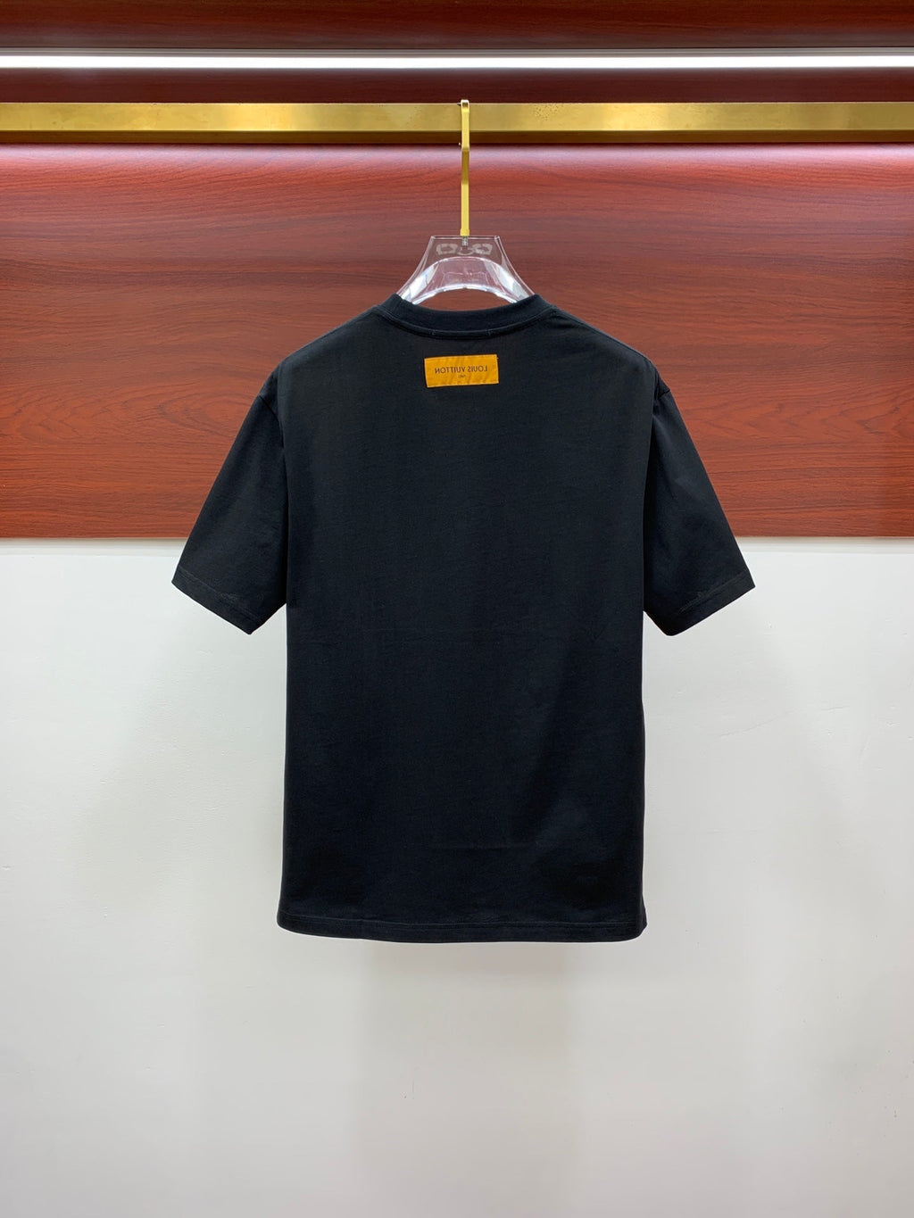 LV T-SHIRT IN BLACK PURE COTTON EMBROIDERED LOGO 238889
