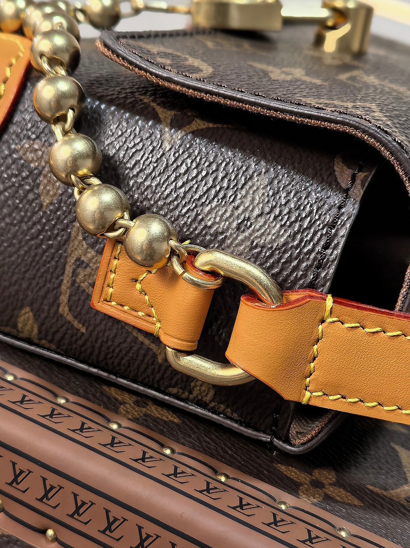 LV 25S MINI STEAMER 18 IN DARK BROWN CANVAS MONOGRAM GOLD HARDWARE