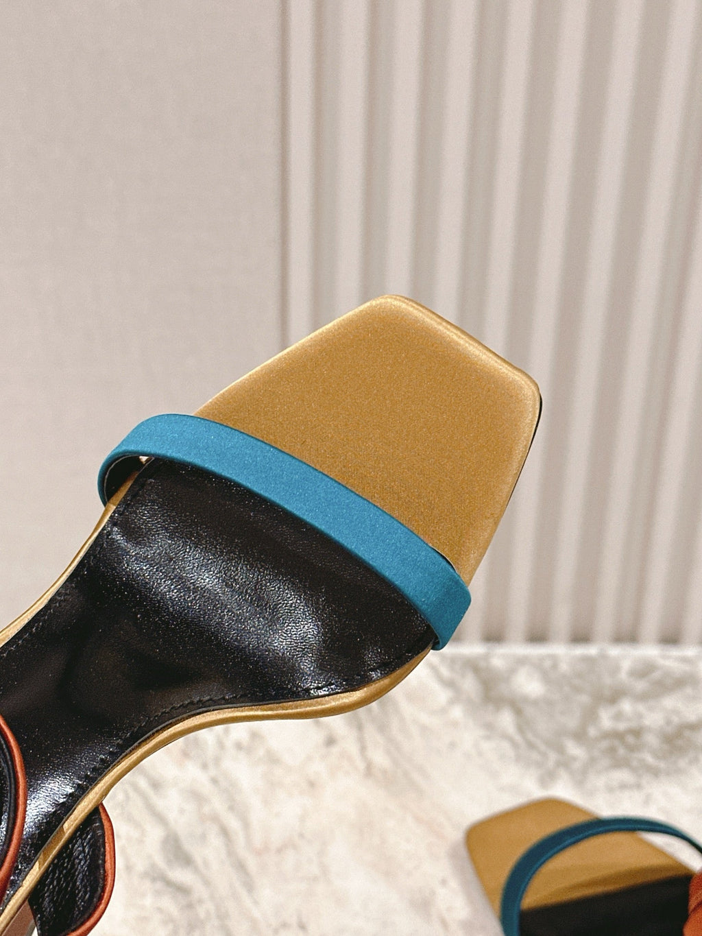 YSL 25S HIGH-HEEL SANDALS 100 MM IN MULTICOLOR SATIN STYLE 1