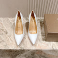 SPORTY KATE PUMPS 95MM IN WHITE GLOSSY CALFSKIN