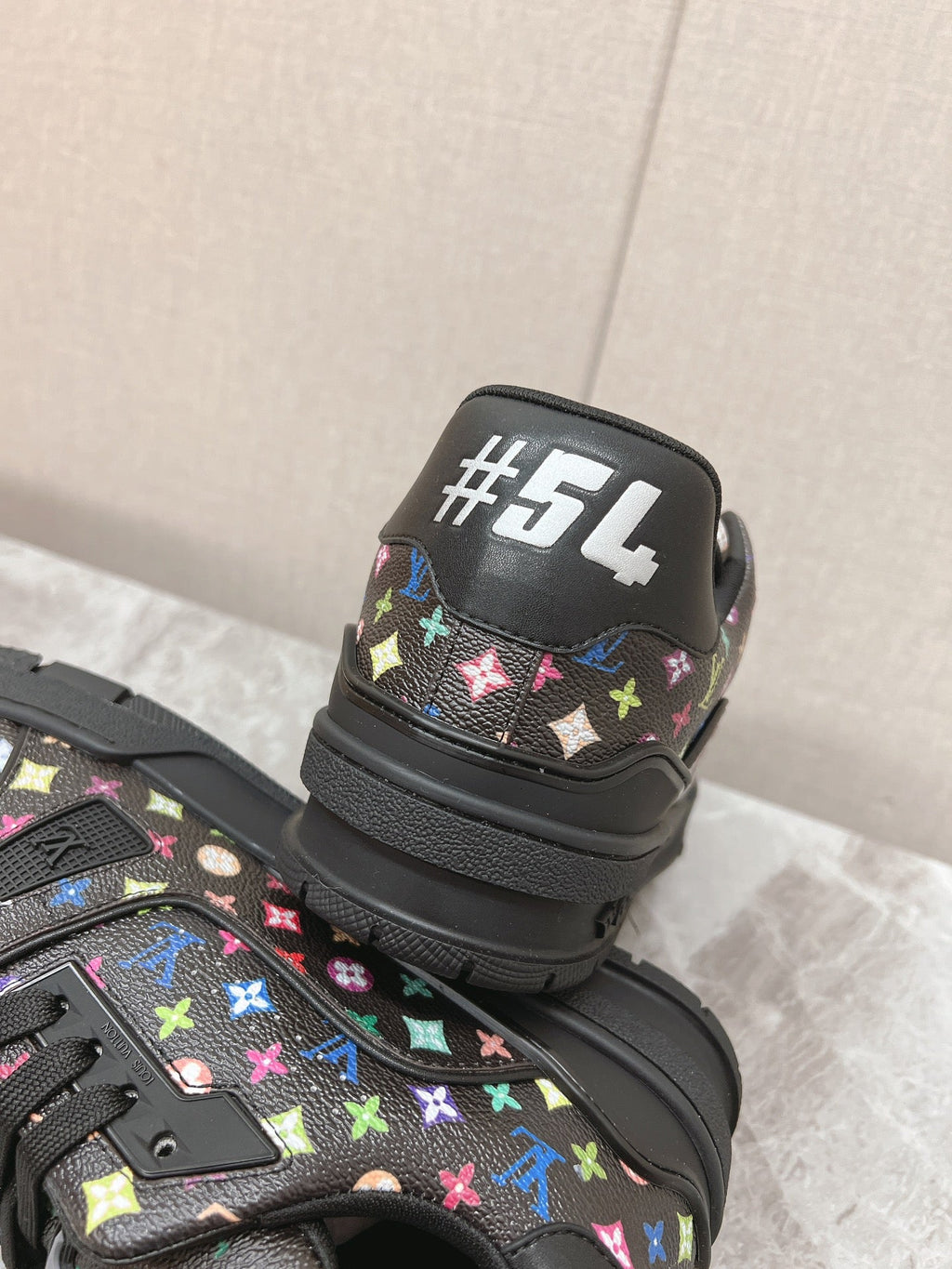 TRAINER SNEAKER IN BLACK MIX COLORFUL CALFSKIN