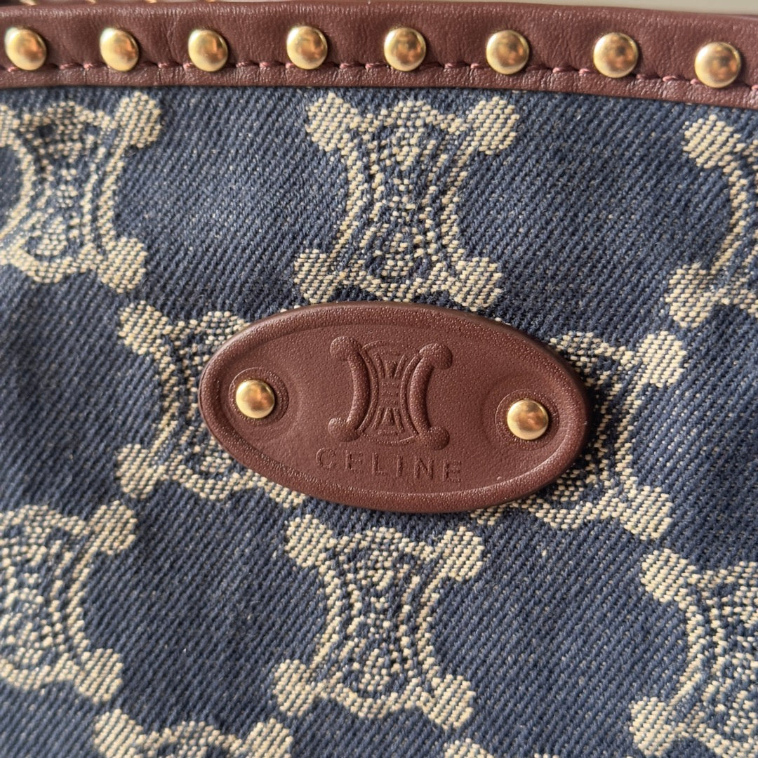 CELINE 26S TOTE BAG 48 IN NAVY BLUE DENIM