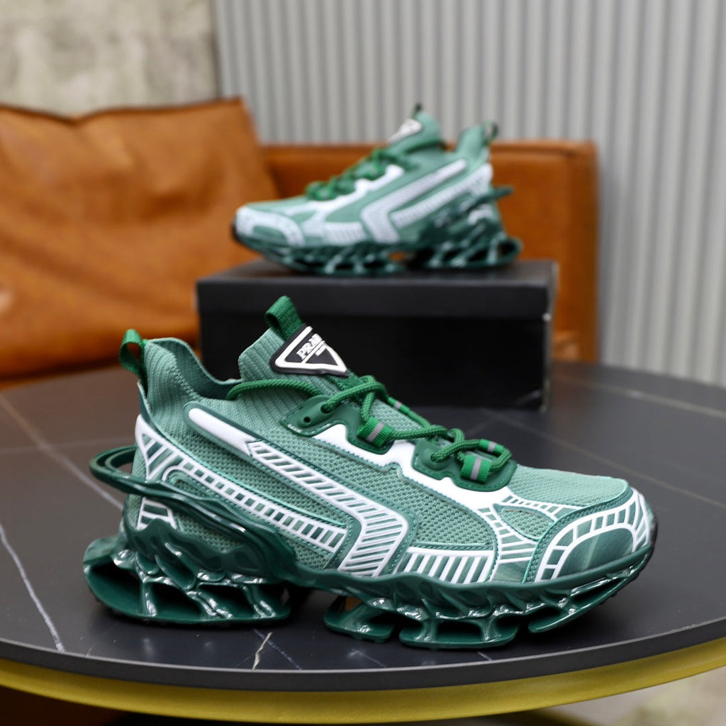 PRA RUNNING SHOES BLADE IN COOL GREEN BREATHABLE MESH
