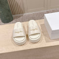 DIOR 26S PLATFORM SLIDE SANDALS 60 MM IN WHITE CALFSKIN