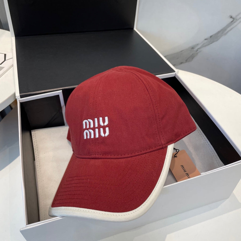 MIUMIU BASEBALL CAP IN RED FABRIC STYLE 9