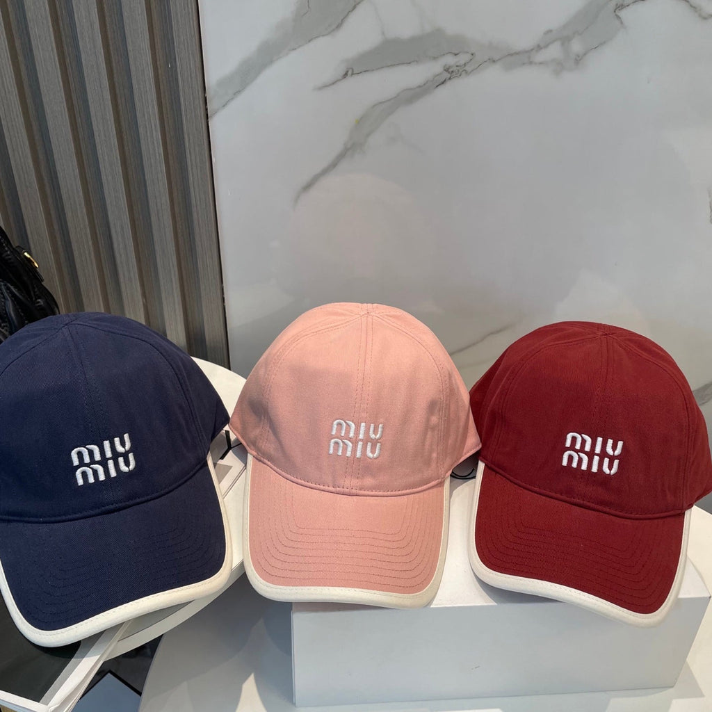 MIUMIU BASEBALL CAP IN PEACHY PINK FABRIC STYLE 8