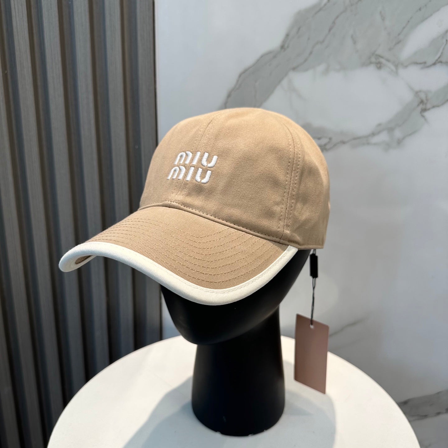 MIUMIU BASEBALL CAP IN BEIGE FABRIC STYLE 4