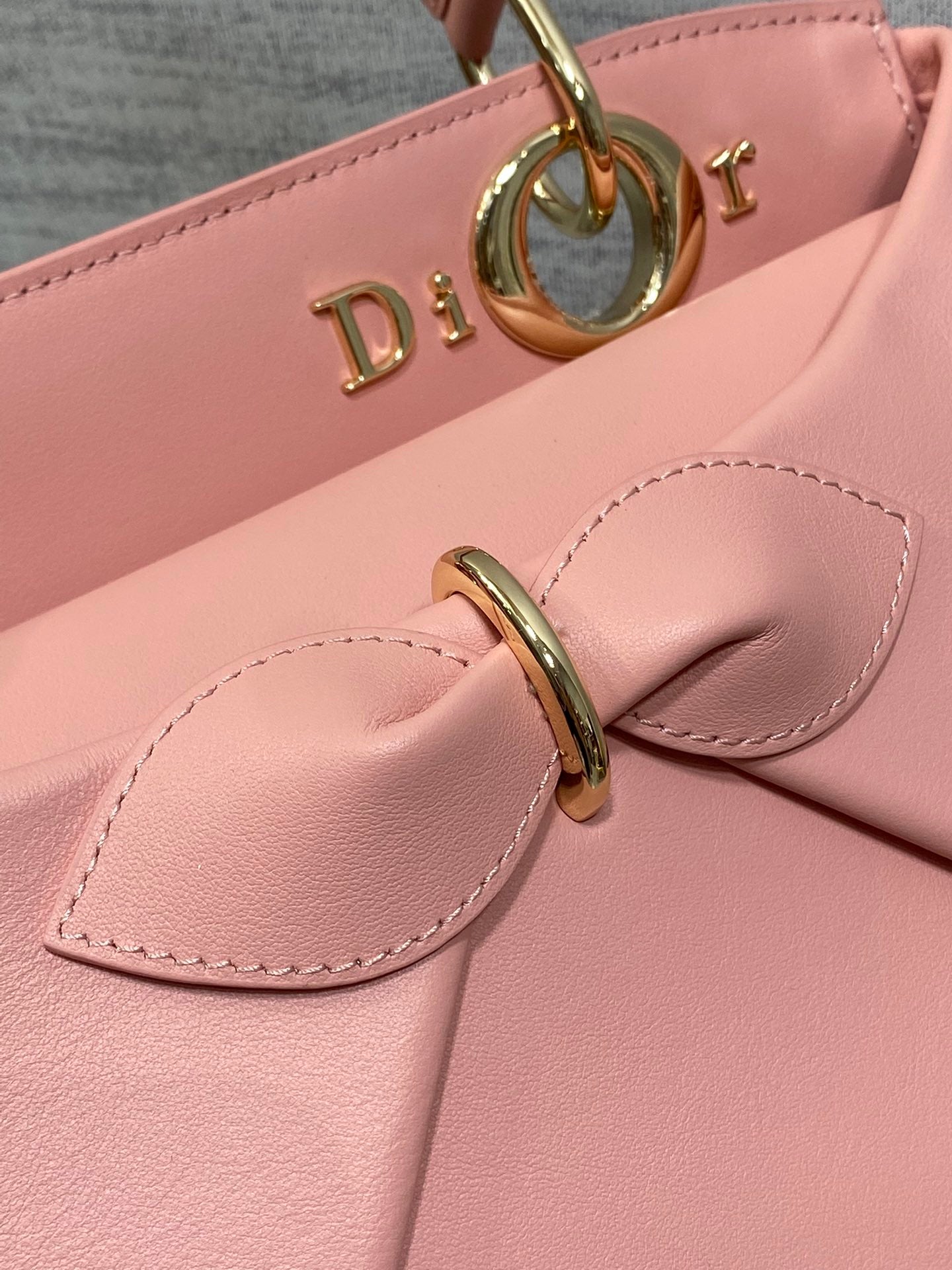DIOR CIGALE BAG 28 IN PINK CALFSKIN GOLD HARDWARE