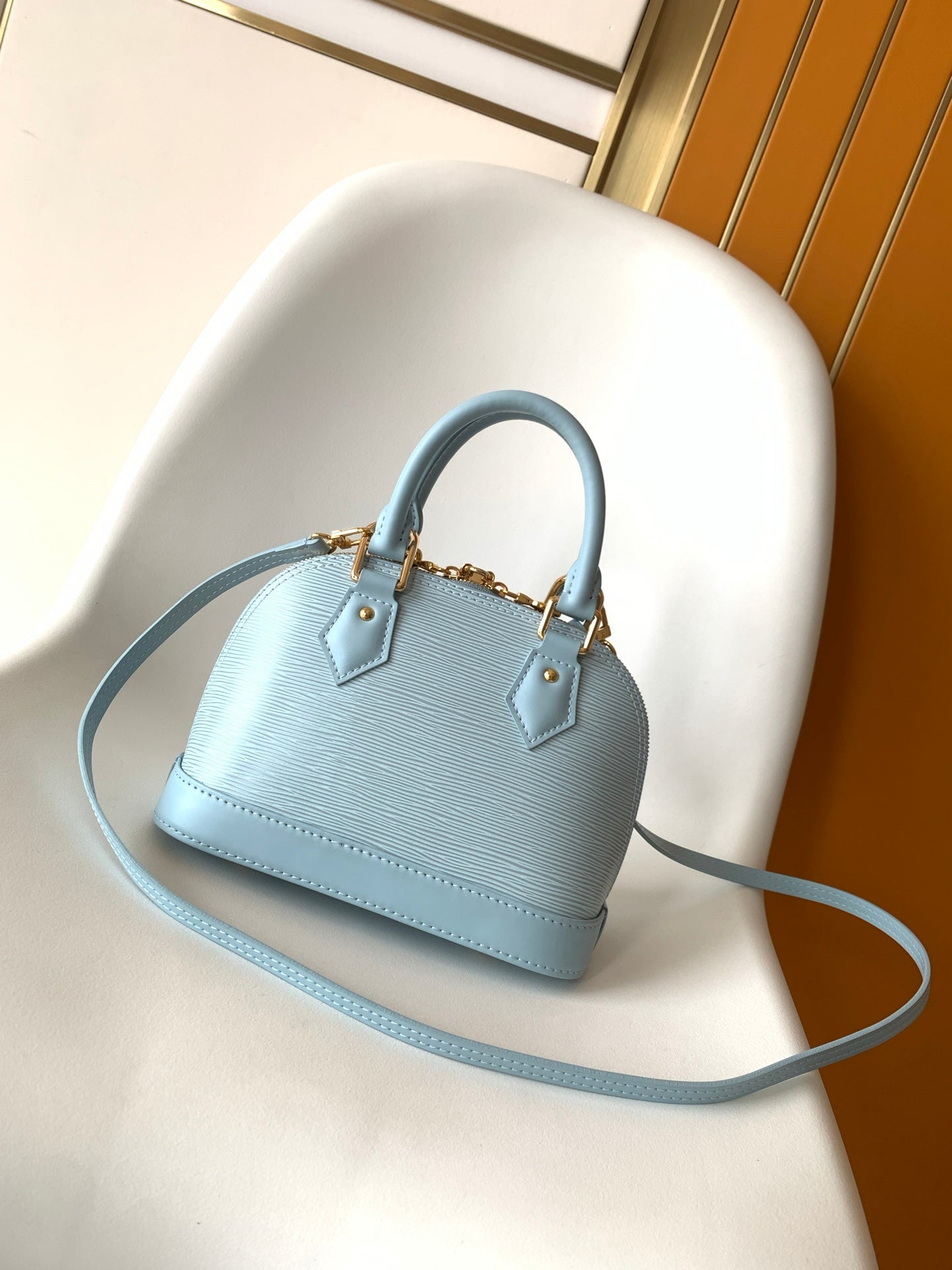 LV 26S ALMA BB BAG 23 IN LIGHT BLUE EPI LEATHER