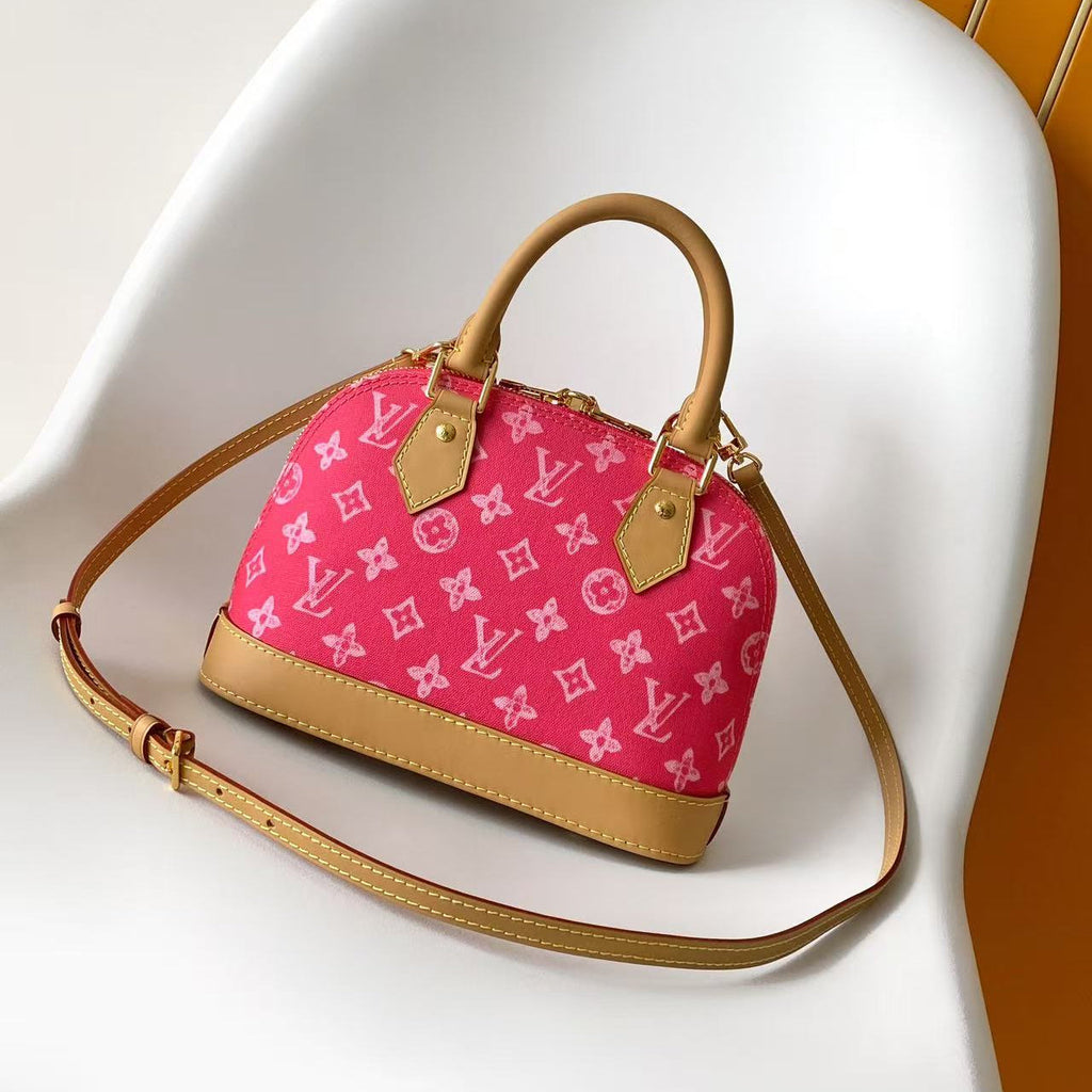 LV 26S ALMA BB BAG 23 IN DARK PINK MONOGRAM CANVAS