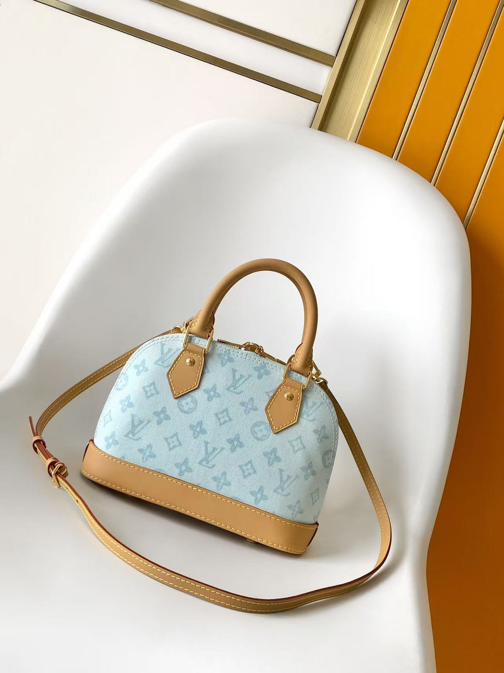 LV 26S ALMA BB BAG 23 IN LIGHT BLUE MONOGRAM CANVAS