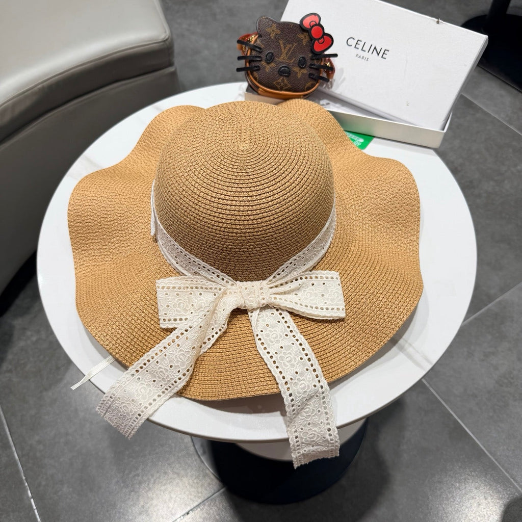 CELINE 26S STRAW WIDE BRIM HAT STYLE 74