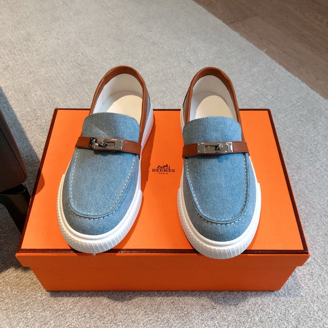 HM GAME SLIP-ON SNEAKER LIGHT BLUE DENIM