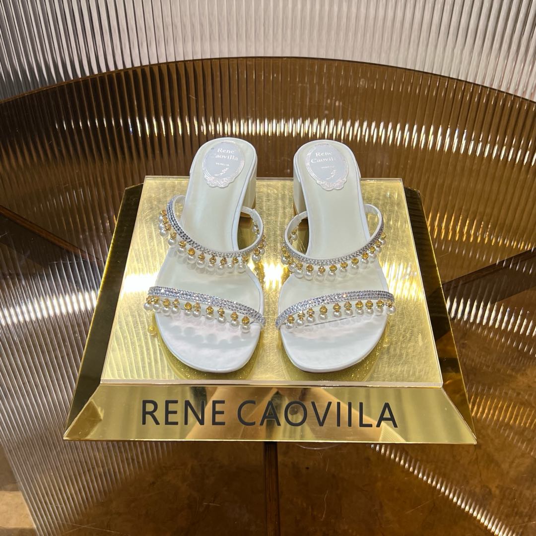 HIGH 45 MM BLOCK HEEL SANDAL IN WHITE GRAINY PEARLIZED LAMBSKIN