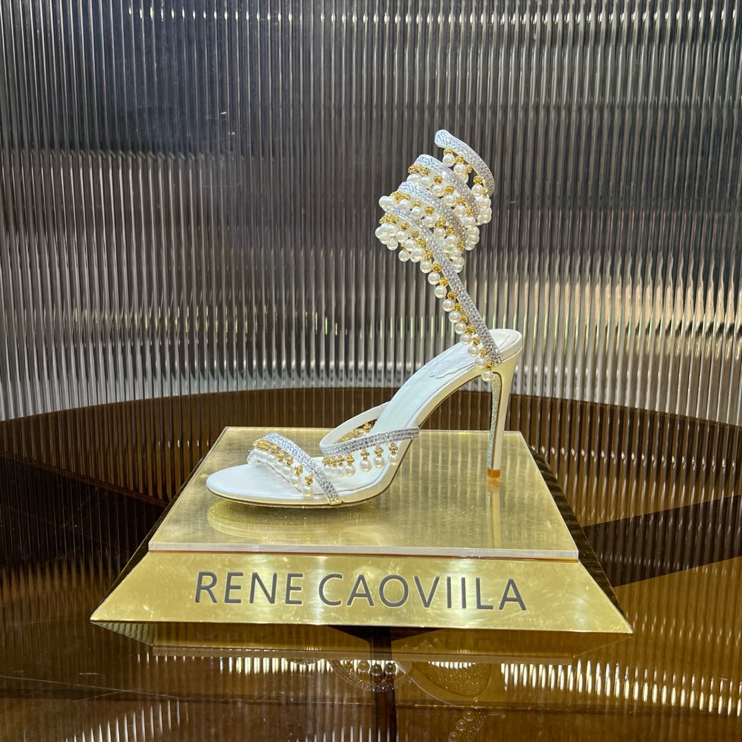 CHANDELIER 95 MM WHITE LAMBSKIN SANDAL