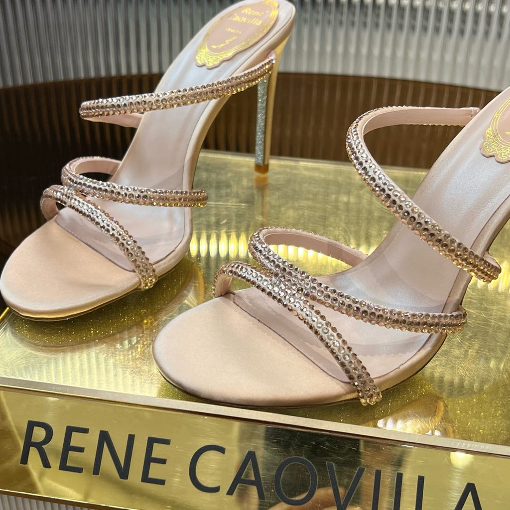 CLEO NUDE SANDAL WITH CRYSTALS 95 MM