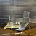 GALAXIA METALLIC ANTHRACITE SANDAL 95 MM SILVER