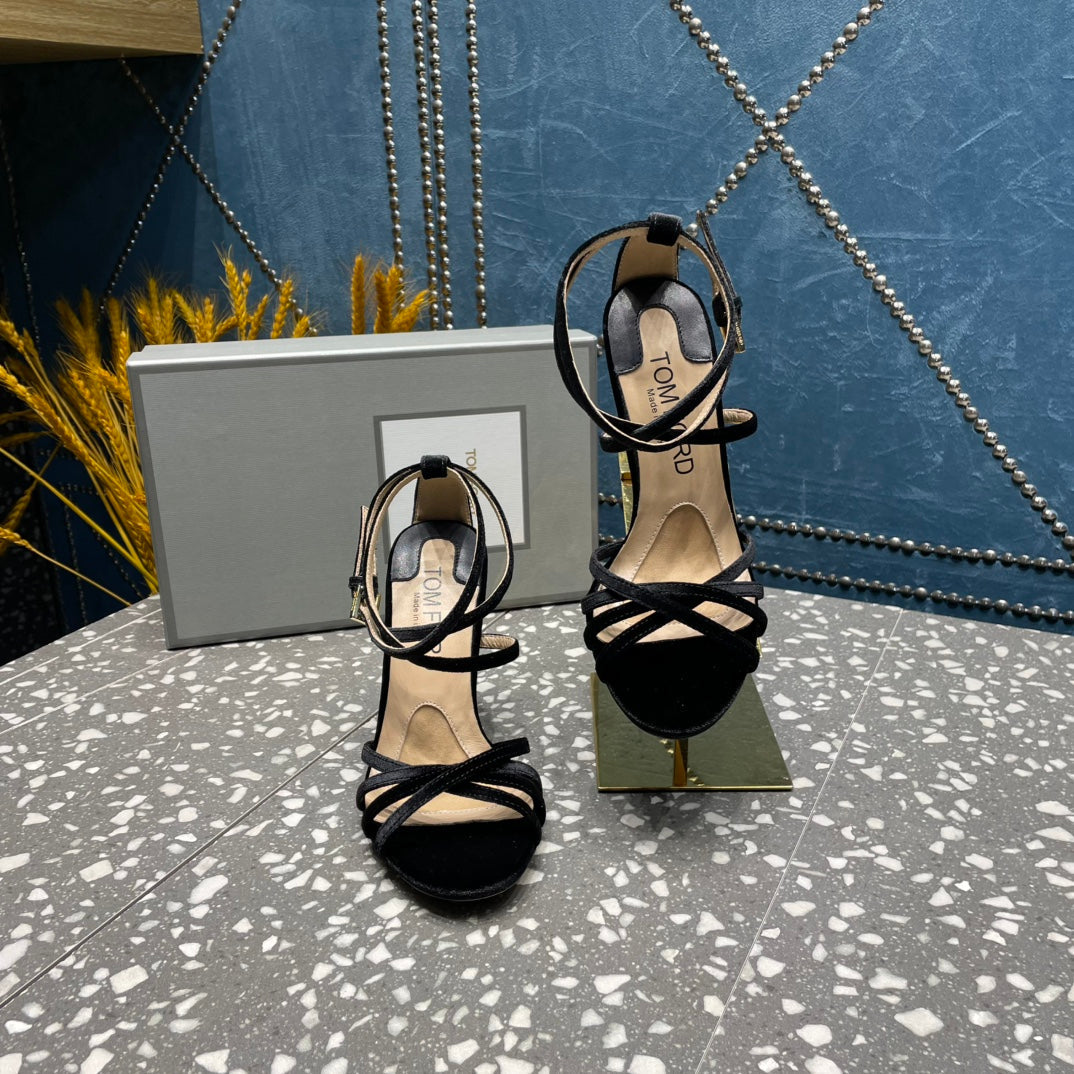 VELVET IDA SANDAL 10 CM BLACK