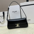 LOLA BAGUETTE BAG 28 IN BLACK SHINNY CALFSKIN
