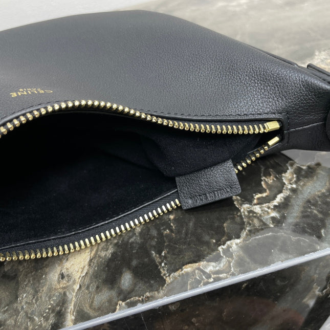 CELINE 25S TEEN LULU BAG 24 IN BLACK CALFSKIN GOLD HARDWARE