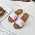 LYMPIA MULE STRIPED LIGHT PINK CANVAS WOOL LOGO