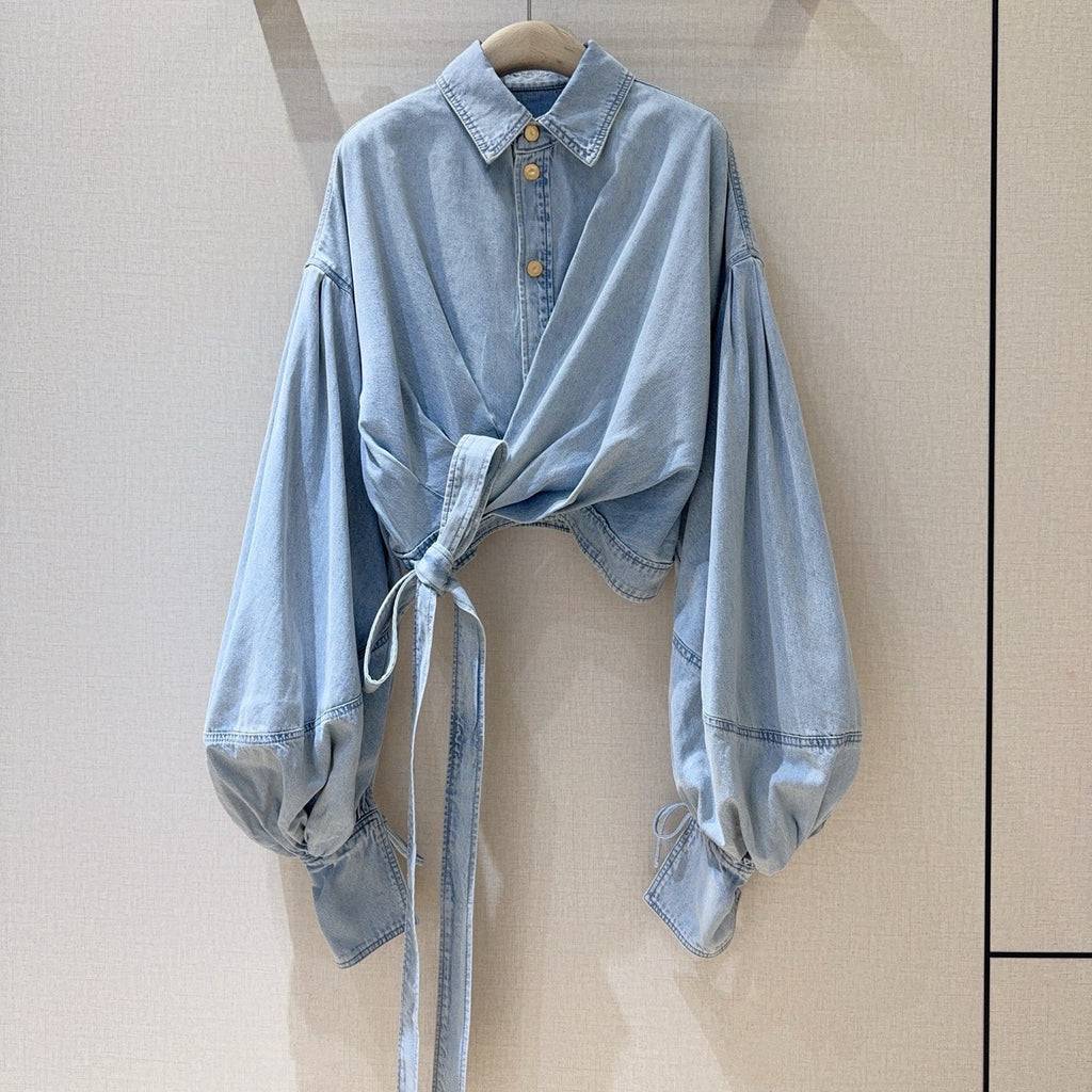 ZIMMERMANN 26 DENIM CROPPED SHIRT STYLE 238