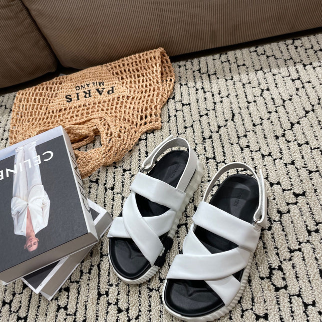 ELECTRIC SANDAL BLACK MIX WHITE CALFSKIN