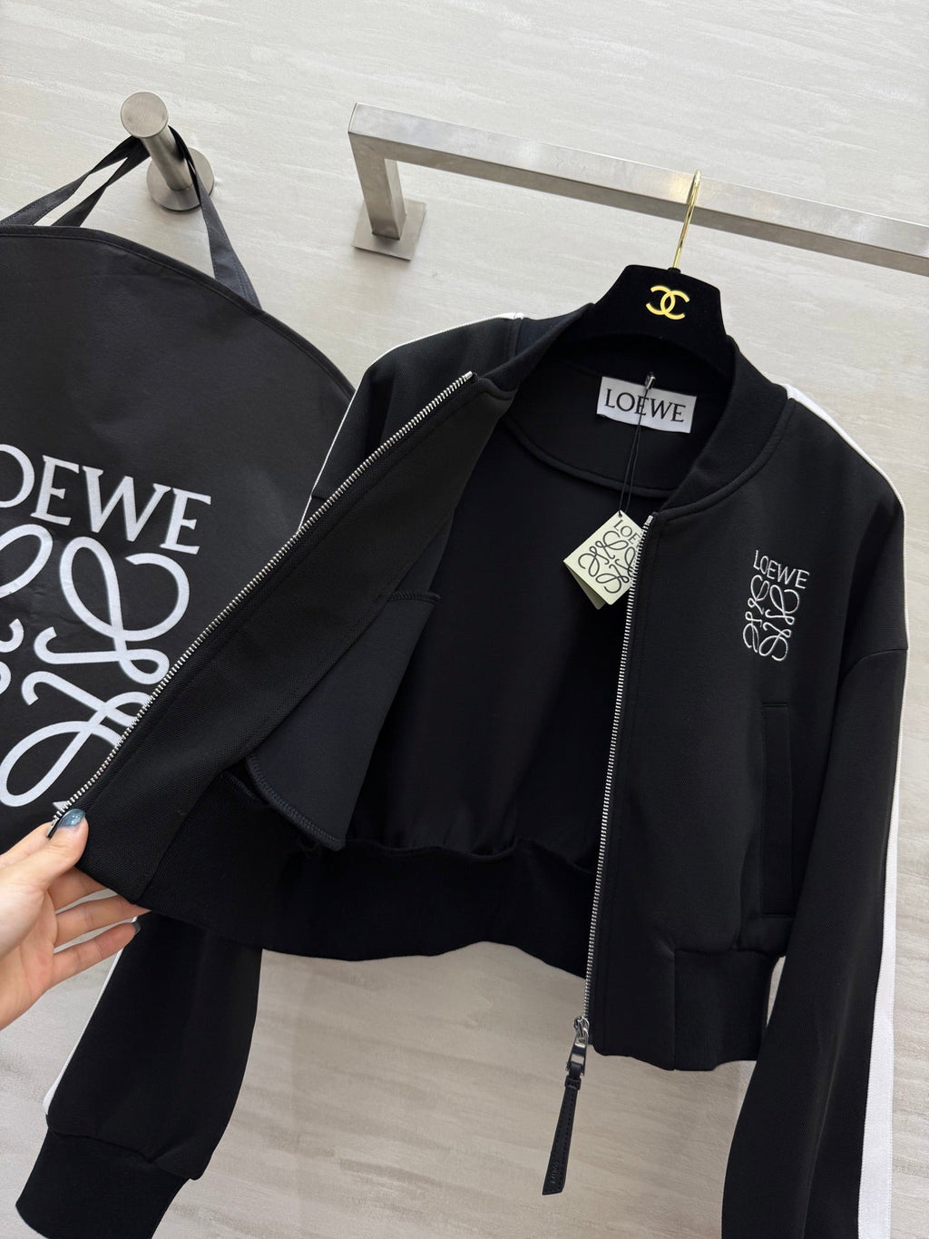 Loewe 25 Logo Jersey Track Jacket Black Cotton