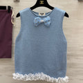 CC Patchwork Lace T-shirt Blue Cashmere