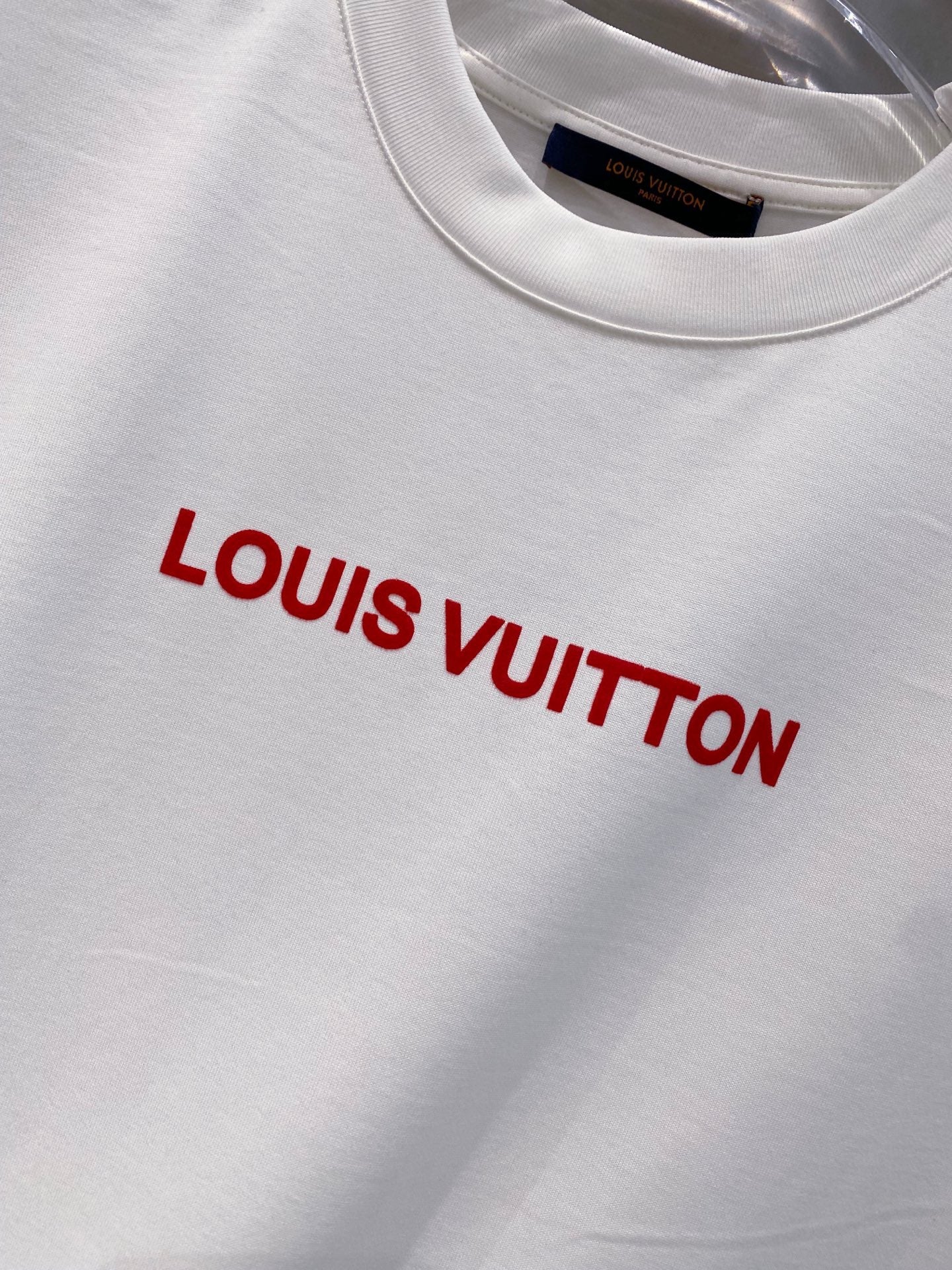 LV T-SHIRT IN WHITE COTTON RED LOGO 238834