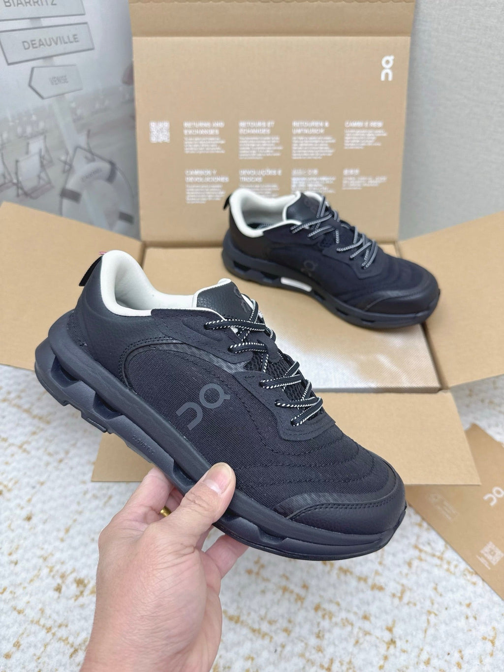 LOEWE 26S ON CLOUDTILT SHOES IN BLACK FABRIC