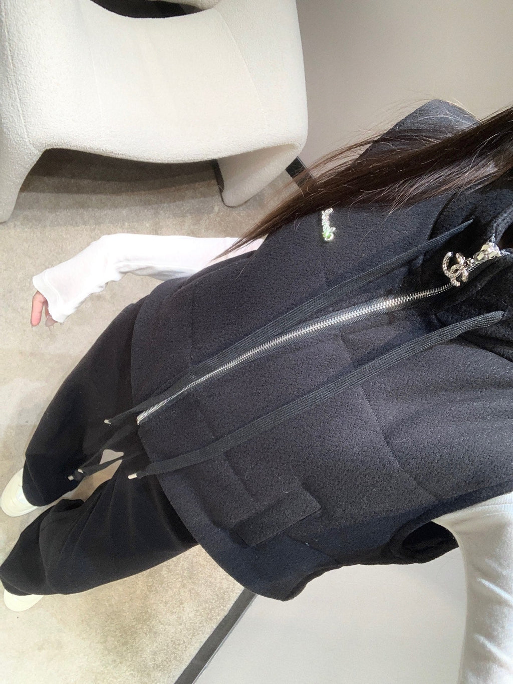 CHANEL 25S KNIT BLAZER AND DRAWSTRING PANTS SET 387