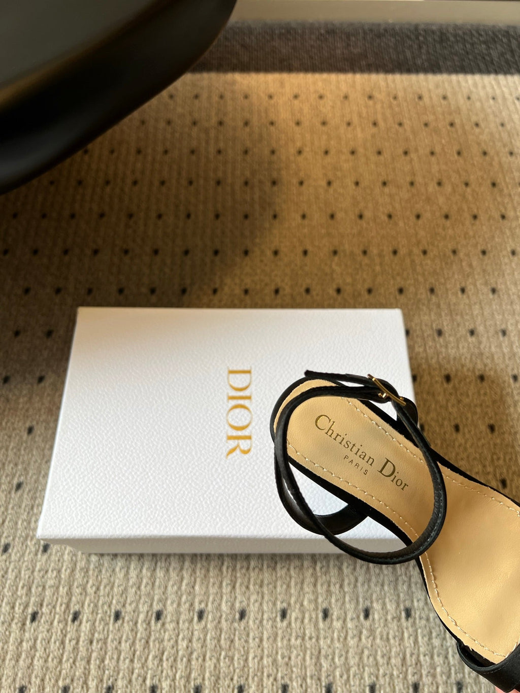 DIOR 26S CRYSTAL HIGH-HEEL SANDALS 80 MM IN BLACK LAMBSKIN AND FABRIC