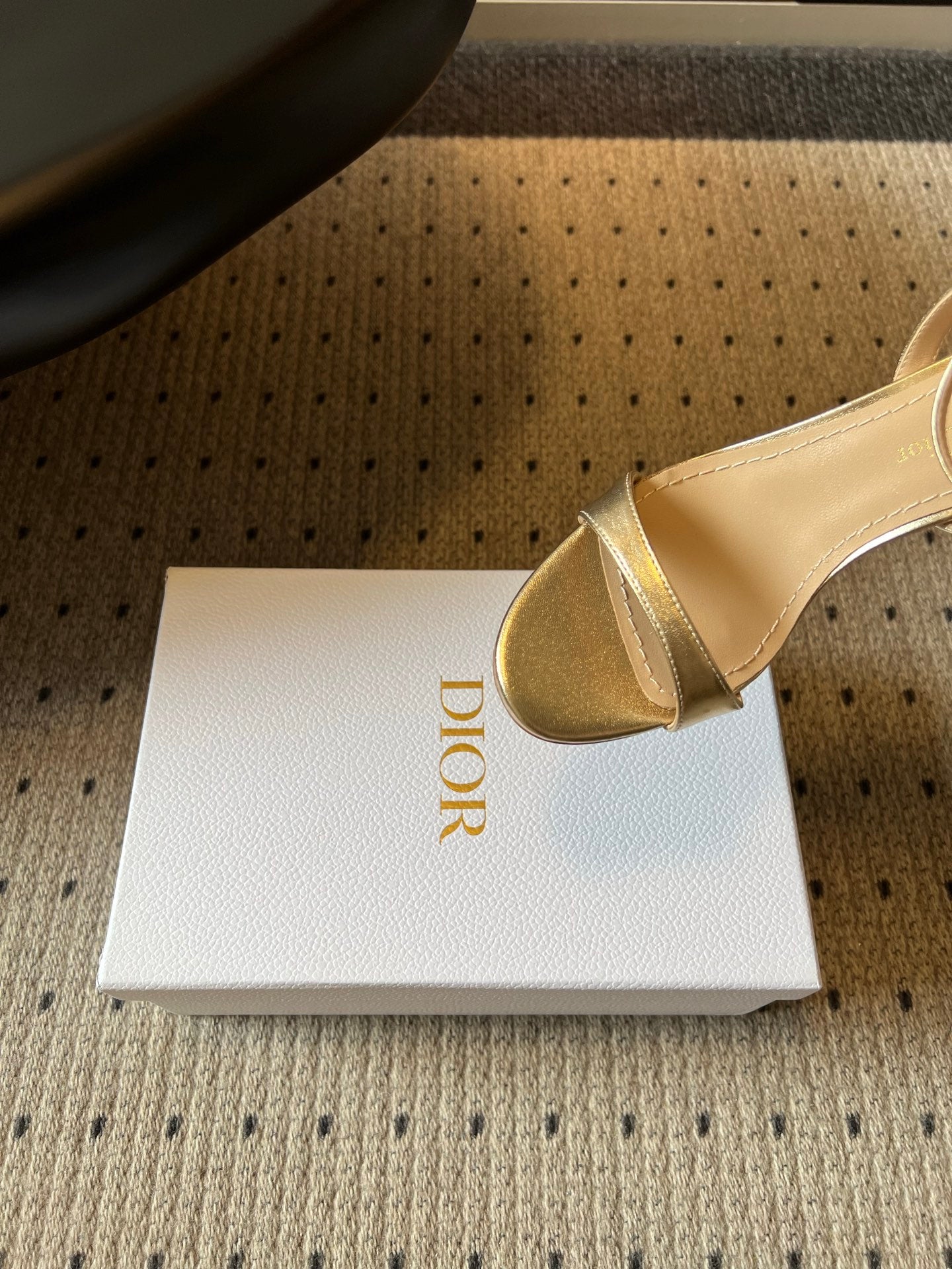 DIOR 26S CRYSTAL HIGH-HEEL SANDALS 80 MM IN GOLD LAMBSKIN