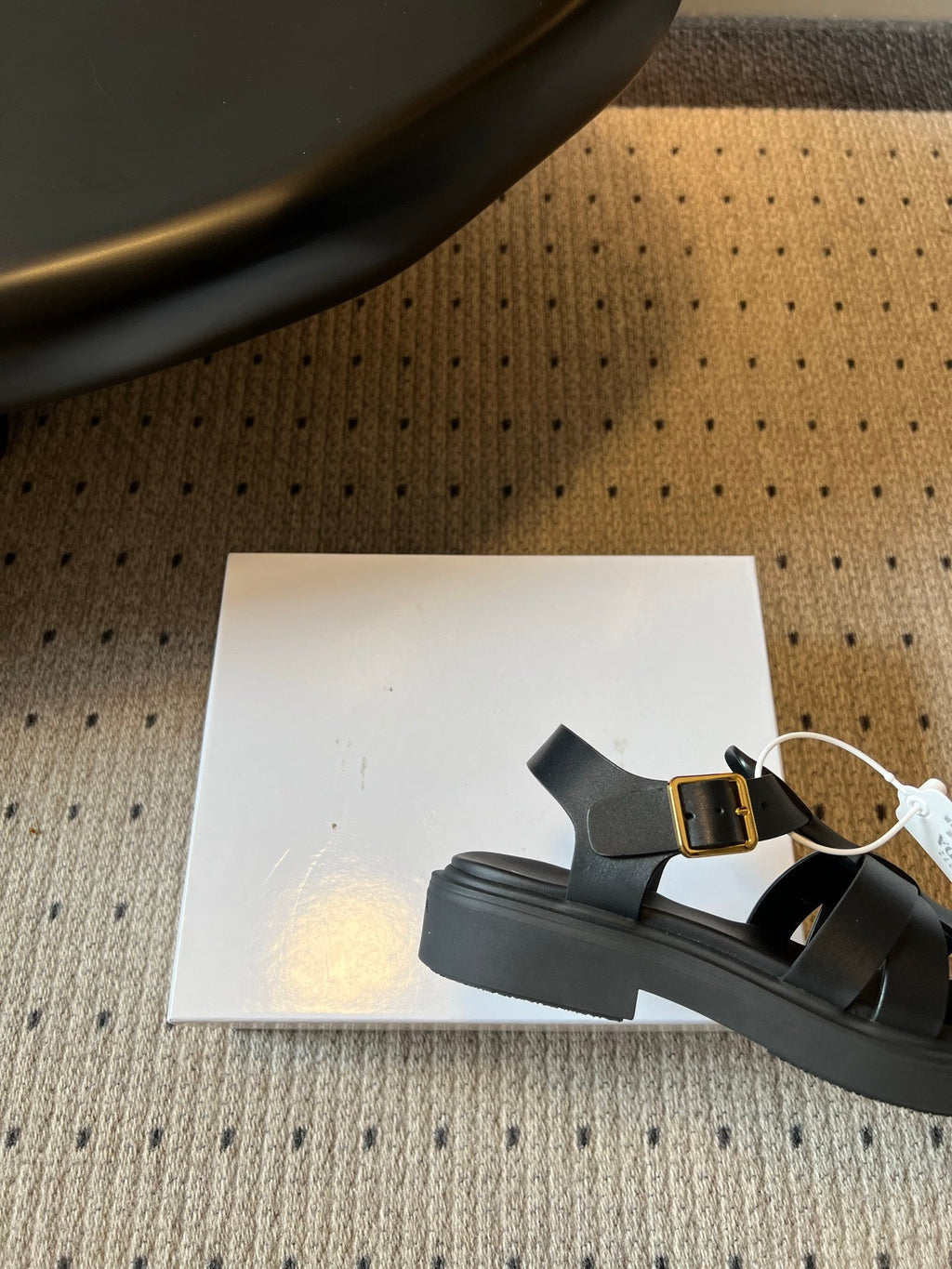 PRADA 26S ANKLE STRAP FISHERMAN SANDALS IN BLACK CALFSKIN