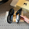THE ROW 26S THONG SANDALS IN BLACK SUEDE