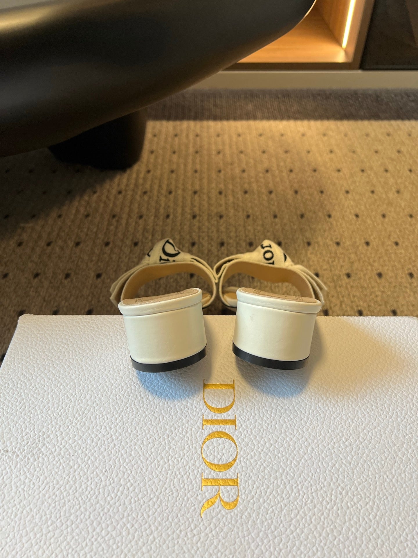 DIOR 26S HIGH-HEEL SANDALS 40 MM IN WHITE FABRIC AND LAMBSKIN
