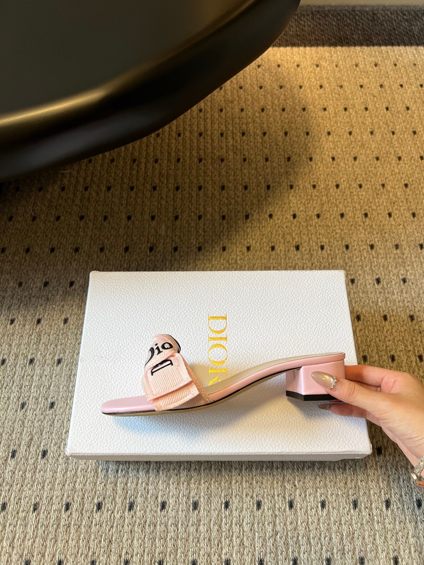 DIOR 26S HIGH-HEEL SANDALS 40 MM IN PINK FABRIC AND LAMBSKIN