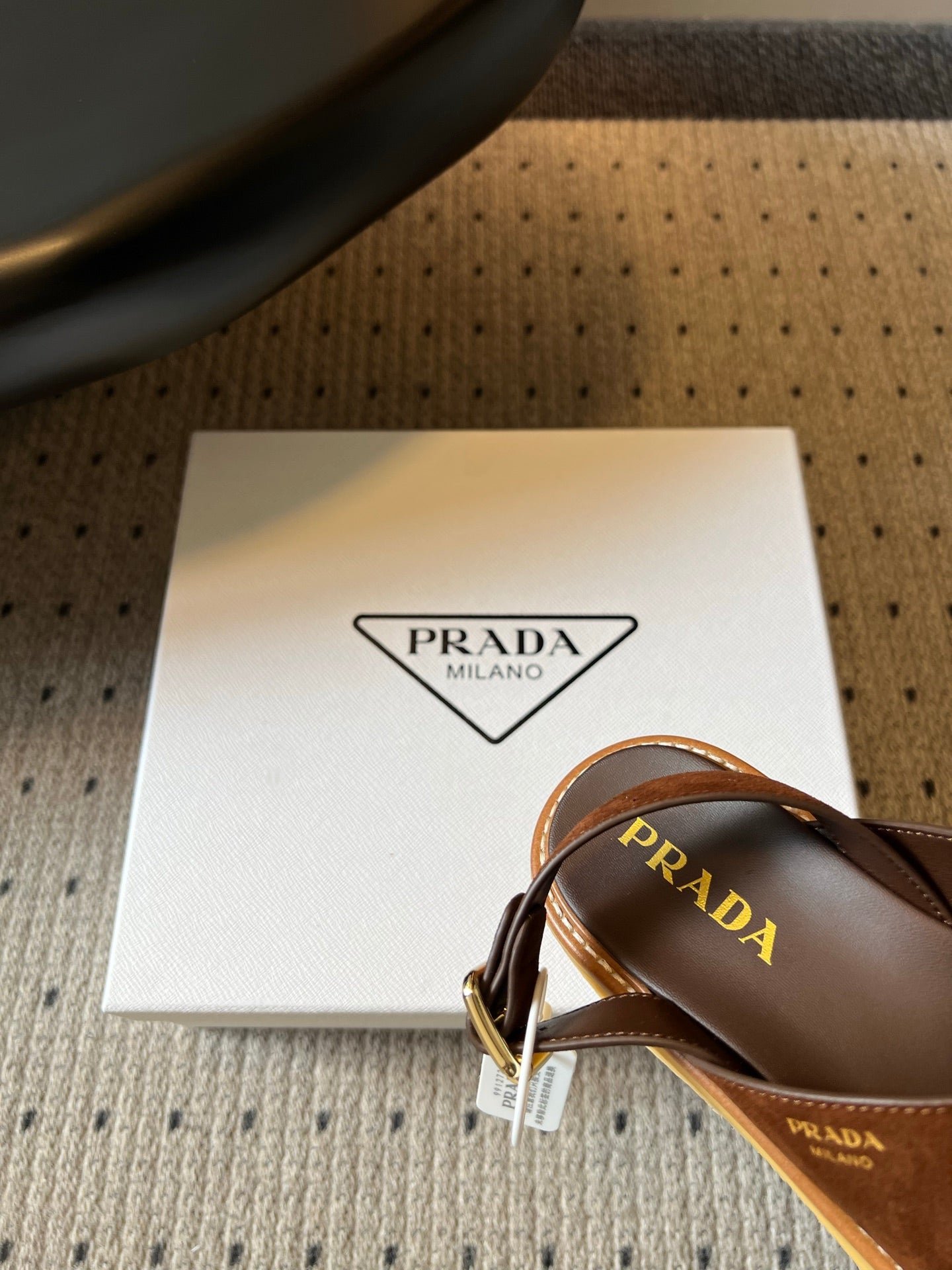 PRADA 26S CROSS STRAP PLATFORM SANDALS 55MM IN BROWN SUEDE