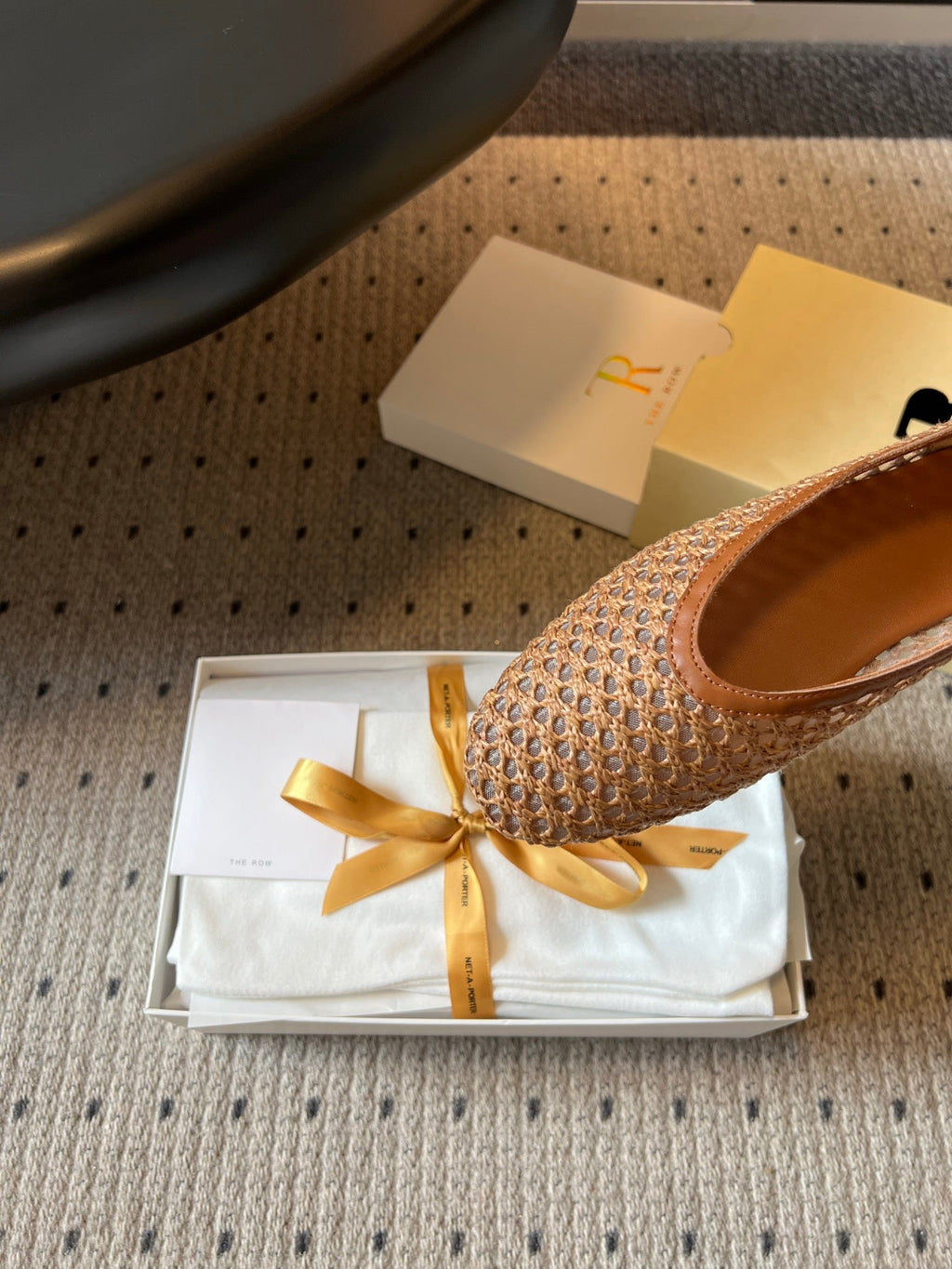 THE ROW 26S BALLET FLATS IN BROWN MESH