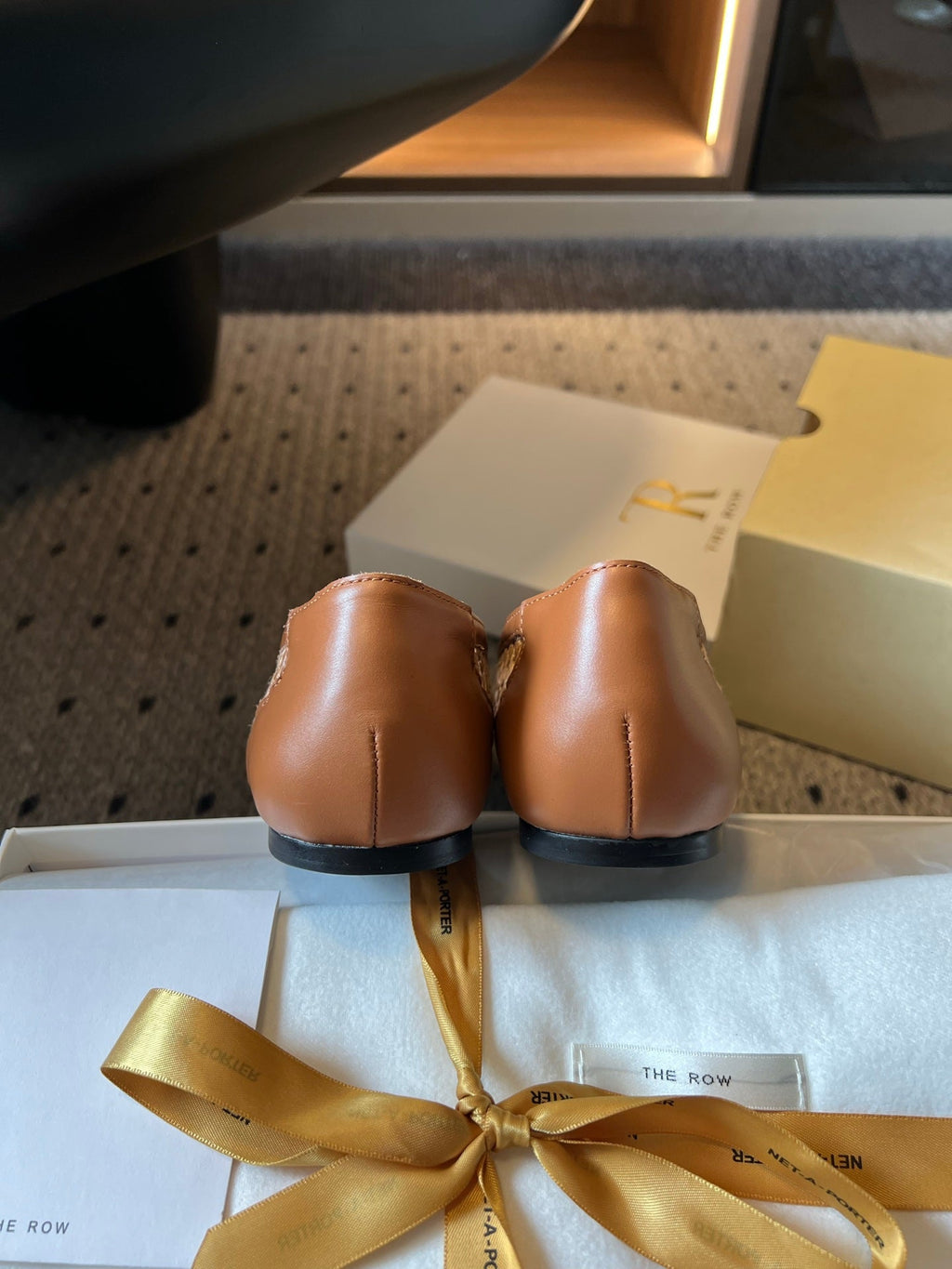 THE ROW 26S BALLET FLATS IN BROWN MESH