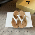 THE ROW 26S THONG SANDALS IN WHITE CALFSKIN AND SUEDE