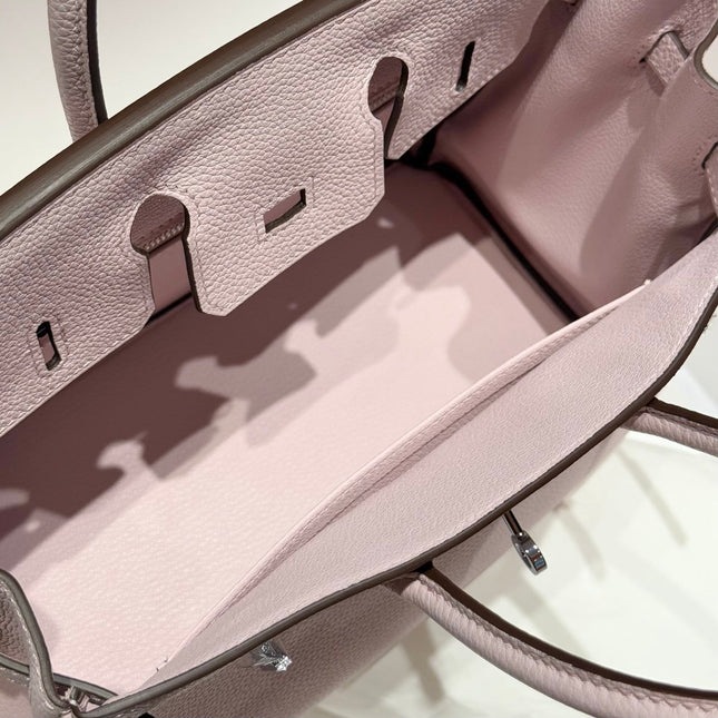 HERMES 25S MEDIUM BIRKIN 25 IN PINK BABY CALFSKIN SILVER HARDWARE