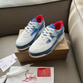 ASTROLOUBI SNEAKER IN BLUE AND WHITE DENIM SILVER SPIKES