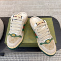 GUCCI 26S BACKLESS SNEAKERS IN BEIGE CANVAS AND LEATHER